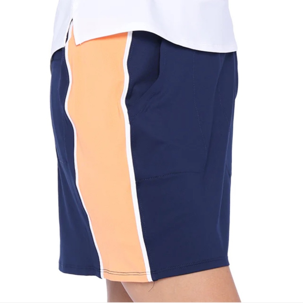 NWT Belyn Key Mia Golf Skort Navy & Orange Small Tennis Athleisure‎ Activewear